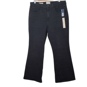 NWT Universal Thread Womens High Rise Flare Jeans Black Denim Size 14 Short Peti